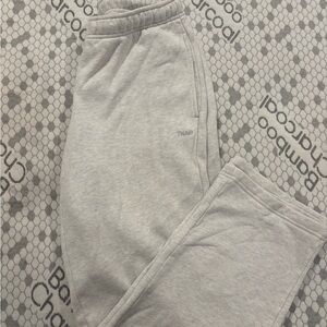 TNA Heather Cloud White Straight Leg Mega Sweatpants